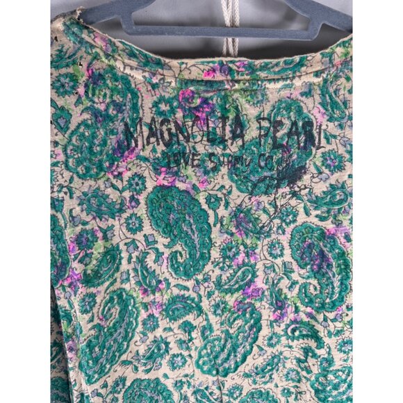 Magnolia Pearl Floral Maxi Dress Relaxed Cotton Jersey Block Print One Size NWT - Picture 13 of 15